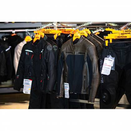 Geacă Moto din Piele & Textil BERING REX · Negru / Maro  - 4