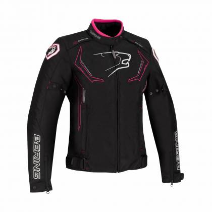 Geacă Moto Damă din Textil BERING LADY GUARDIAN · Negru / Roz  - 0