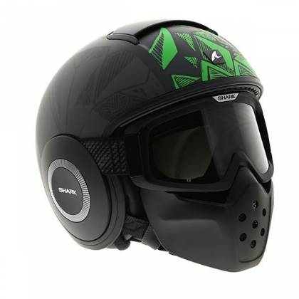 Cască Moto Open Face SHARK RAW DANTE · Verde / Negru  - 2