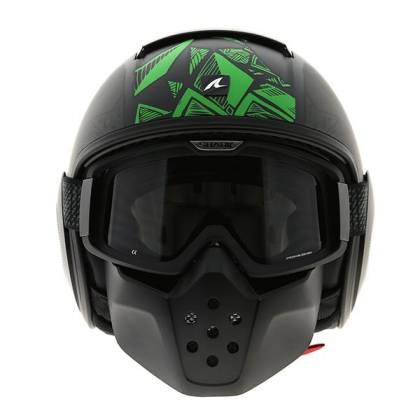 Cască Moto Open Face SHARK RAW DANTE · Verde / Negru  - 1