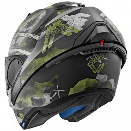 Cască Moto Modulară SHARK EVO-ONE 2 Skuld · Negru / Gri / Verde  - 1