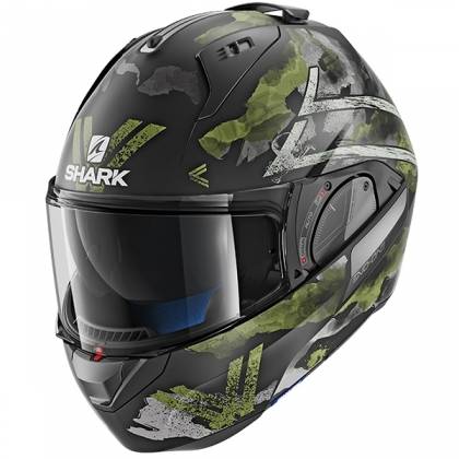 Cască Moto Modulară SHARK EVO-ONE 2 Skuld · Negru / Gri / Verde  - 2