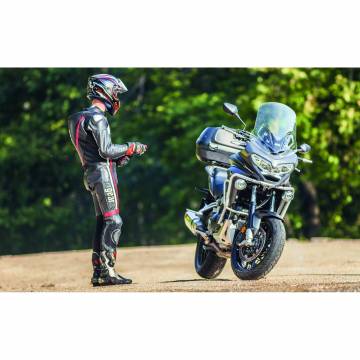 Combinezon Moto din Piele & Textil SIXGEAR EVO · Alb / Negru  - 2