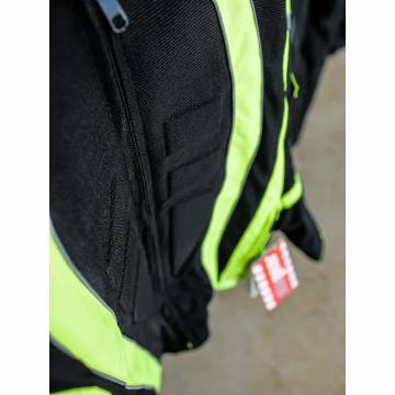 Geacă Moto din Textil SIXGEAR POLICE · Negru / Verde-Fluo  - 3