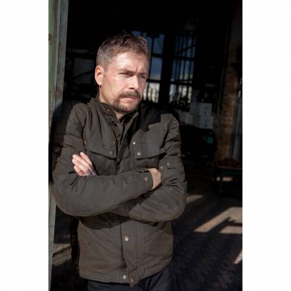 Geacă Moto din Textil BRITTEN HASTINGS · Maro  - 1