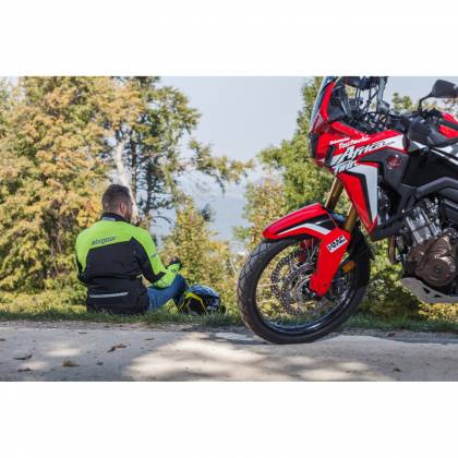 Geacă Moto din Textil SIXGEAR CHIEF · Negru / Verde-Fluo  - 2