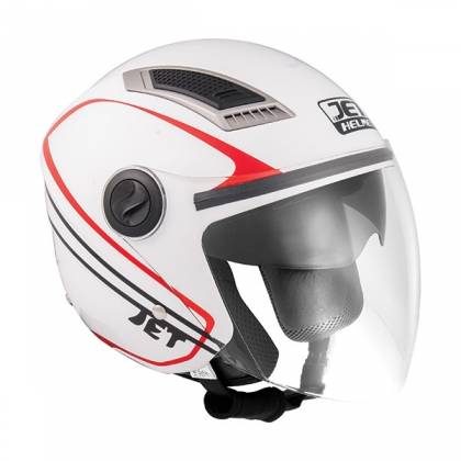 Cască Moto Open-Face JET SONIC MOXIE · Alb / Roșu  - 0