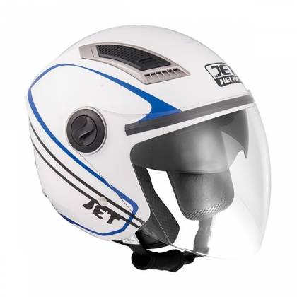 Cască Moto Open Face JET SONIC MOXIE · Alb / Albastru  - 0