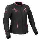 Geacă Moto Damă din Piele BERING LADY BRUTALIA · Negru / Alb / Roz