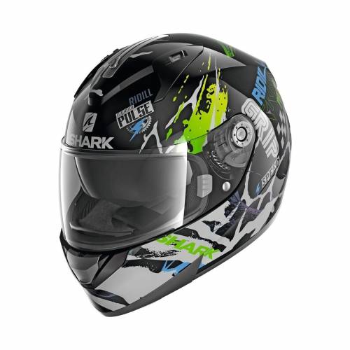 Cască Moto Integrală SHARK RIDILL DRIFT-R · Negru / Verde Fluo / Albastru 