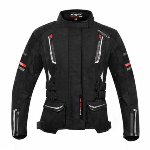 Geacă Moto Damă din Textil SIXGEAR BANDIT LADY · Negru 
