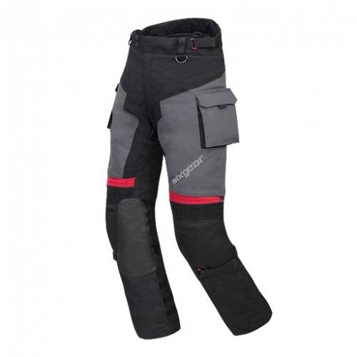 Pantaloni Moto din Piele & Textil SIXGEAR DELTA FORCE · Negru / Gri 