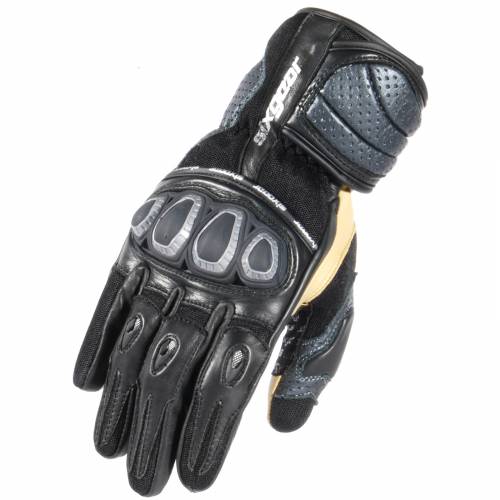 Mănuși Moto din Piele Perforată & Textil SIXGEAR SPYDAIR · Negru / Gri 