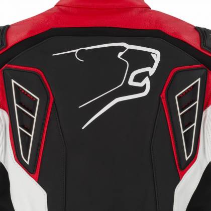 Geacă Moto din Piele BERING DRAXT-R · Negru / Alb / Roșu  - 2