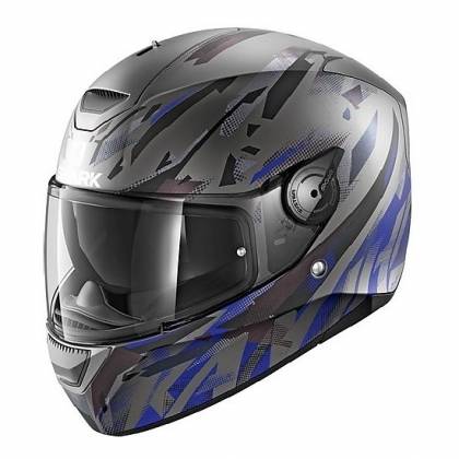 Cască Moto Integrală SHARK D-SKWAL KANHJI · Gri / Albastru / Negru  - 0