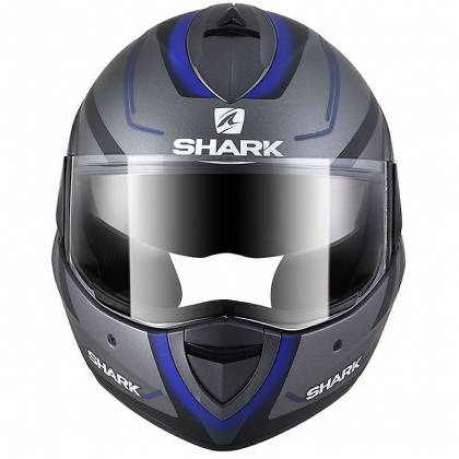 Cască Moto Modulară SHARK EVOLINE S3 HYRIUM · Gri / Negru / Albastru  - 1
