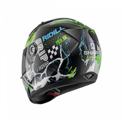 Cască Moto Integrală SHARK RIDILL DRIFT-R · Negru / Verde Fluo / Albastru  - 2