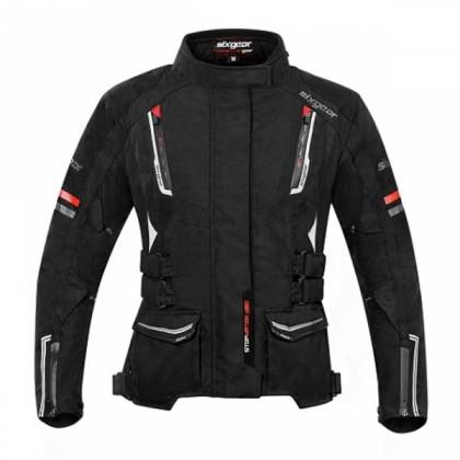 Geacă Moto Damă din Textil SIXGEAR BANDIT LADY · Negru  - 0