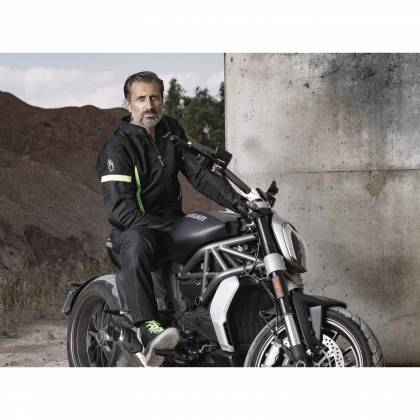 Geacă Moto de Vară din Textil RICHA AIRBENDER · Negru / Verde Fluo  - 1