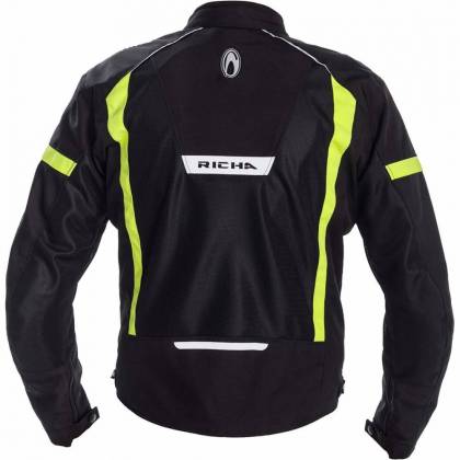 Geacă Moto de Vară din Textil RICHA AIRBENDER · Negru / Verde Fluo  - 4