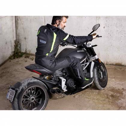 Geacă Moto de Vară din Textil RICHA AIRBENDER · Negru / Verde Fluo  - 3
