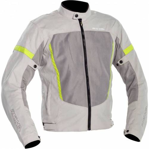 Geacă Moto de Vară din Textil RICHA AIRBENDER · Gri / Verde Fluo 