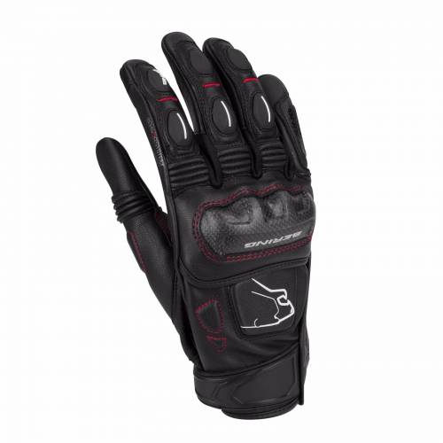Mănuși Moto din Piele BERING BOOST-R · Negru / Alb 