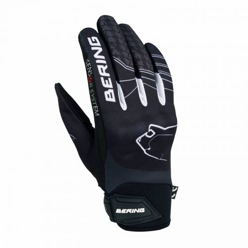 Mănuși Moto Damă din Textil BERING LADY GRISSOM · Negru / Alb 