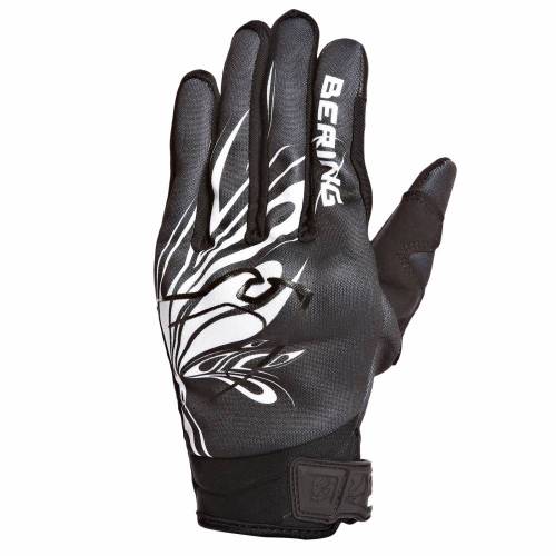 Mănuși Moto Damă din Textil BERING LADY ROBERTA · Negru / Alb 