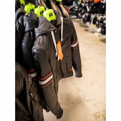 Geacă Moto din Piele & Textil RICHA TOULON 2 · Negru / Roșu / Gri  - 7