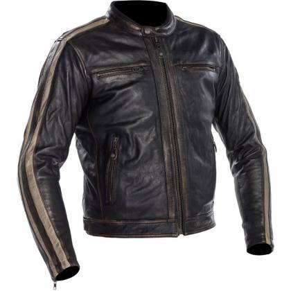 Geacă Moto din Piele RICHA GOODWOOD · Negru / Maro  - 0