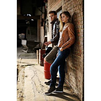 Geacă Moto Damă din Piele RICHA LAUSANNE · Maro  - 1