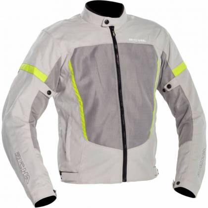 Geacă Moto de Vară din Textil RICHA AIRBENDER · Gri / Verde Fluo  - 0