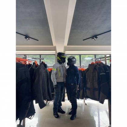 Geacă Moto de Vară din Textil RICHA AIRBENDER · Gri / Verde Fluo  - 2