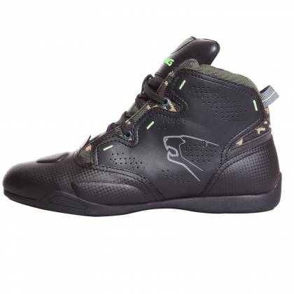 Ghete Moto din Piele & Textil BERING JASPER Camo · Negru / Verde  - 2
