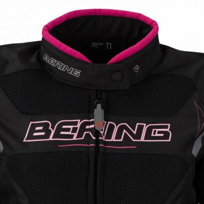 Geacă Moto Damă din Textil BERING LADY MISTRAL · Negru / Roz  - 3