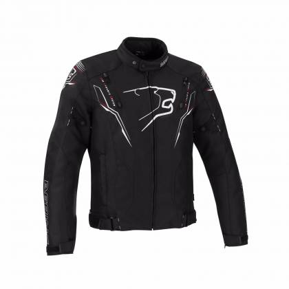 Geacă Moto din Textil BERING TIBERIUS · Negru / Alb  - 0