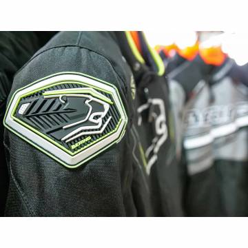 Geacă Moto din Textil BERING GUARDIAN · Negru / Alb / Verde Fluo  - 9