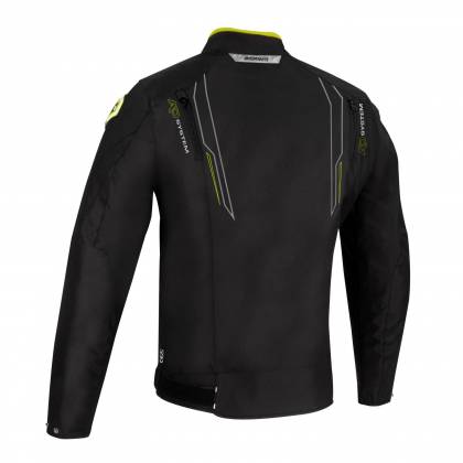 Geacă Moto din Textil BERING GUARDIAN · Negru / Alb / Verde Fluo  - 1