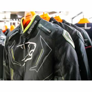 Geacă Moto din Textil BERING GUARDIAN · Negru / Alb / Verde Fluo  - 3