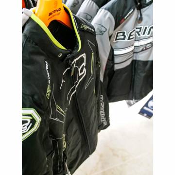 Geacă Moto din Textil BERING GUARDIAN · Negru / Alb / Verde Fluo  - 10
