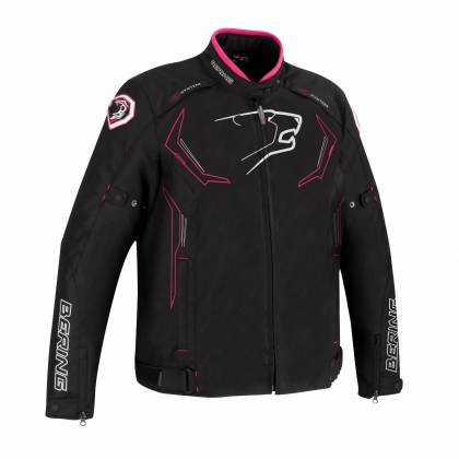 Geacă Moto Damă din Textil BERING LADY GUARDIAN · Negru / Roșu / Alb  - 3