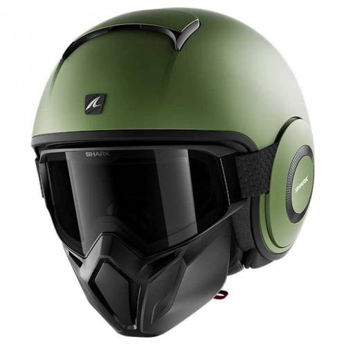Cască Moto Open Face SHARK STREET-DRAK HUROK · Verde-Olive 