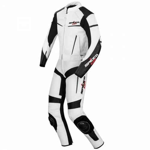 Combinezon Moto din Piele & Textil SPEED UP ALPHA · Negru / Alb 
