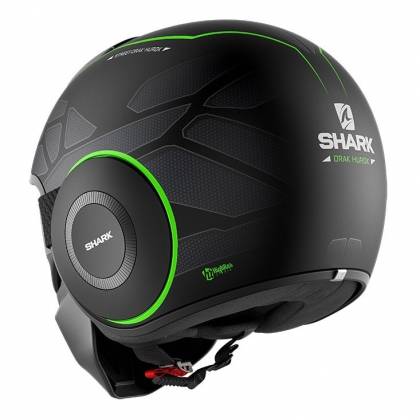 Cască Moto Open Face SHARK STREET-DRAK HUROK · Negru / Gri / Verde Fluo Mat  - 1