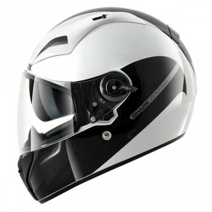 Cască Moto Integrală SHARK VISION-R HIGH VISIBILITY · Negru / Alb  - 1
