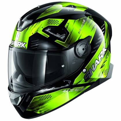 Cască Moto Integrală SHARK SKWAL 2.2 VENGER cu Lumini LED · Negru / Gri / Verde-fluo  - 0