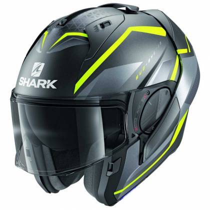 Cască Moto Modulară SHARK EVO ES YARI · Gri / Verde Fluo Mat  - 2