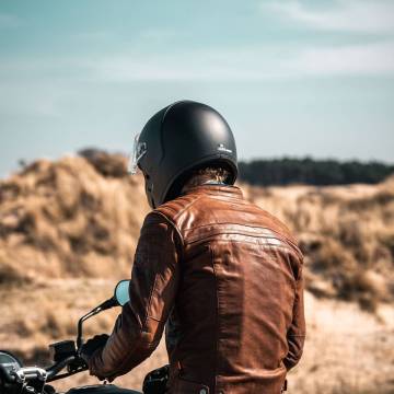 Geacă Moto din Piele RICHA DAYTONA 2 · Maro  - 3