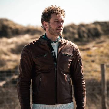 Geacă Moto din Piele RICHA DAYTONA 2 · Maro  - 2